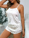 SHEIN Satin Cami Top & Shorts PJ Set / Pajama Set White Set