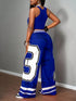 SHEIN Slaydiva New Summer Casual Screenshots Sexy Sports Style Ball Suit Round Neck0