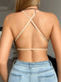 SHEIN Snug Zone 1pc Casual Minimalist Solid Color Deep V-Neck Thin Strap Backless Women Bra1