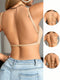 SHEIN Snug Zone 1pc Casual Minimalist Solid Color Deep V-Neck Thin Strap Backless Women Bra