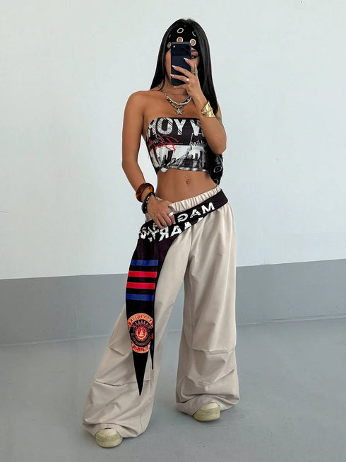 SHEIN StreetHx Women's Fashionable Waist Design Casual Pants