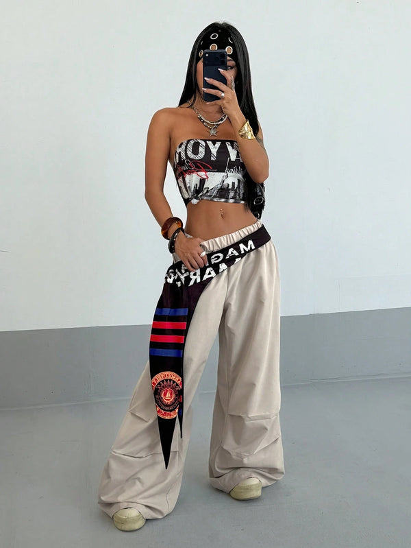 SHEIN StreetHx Women's Fashionable Waist Design Casual Pants