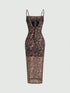 SHEIN Sweetra Women's Summer Leopard Printed Sleeveless Cami Dress Maxi Women Outfit0