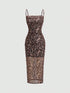 SHEIN Sweetra Women's Summer Leopard Printed Sleeveless Cami Dress Maxi Women Outfit