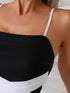 SHEIN 1pc Contrast-Color Crisscross Design One-Piece Swimsuit