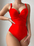 SHEIN Swim قطعة واحدة من ملابس السباحة النسائية بكسرات أمامية مناسبة للعطلات الشاطئية الصيفية
