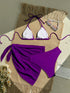 SHEIN Swim 3pcs Solid Color Bikini Set, Vacation Beach00