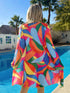 SHEIN Swim Lushore Summer Beach Ladies' Geometric Printed Bikini Set Carnival000