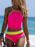 SHEIN Swim SPRTY New Multicolor Patchwork Strap Elegant Vacation Women's Camisole Strap Bikini Top
