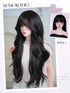 SHEIN Synthetic Wig Women's Full Head Set Style Long Curly Hair With Big Waves Fluffy Natural Hair Air Level Bangs Daily0
