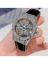 SHEIN This Fashionable Transparent Bottom Cover Women's Diamond Watch Features A Rotatable Starry Dial