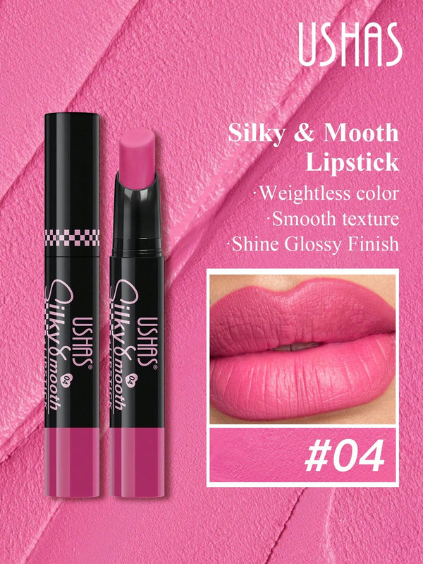 SHEIN USHAS Matte Lipstick Pencil, 8 Colors Available, Waterproof And Non-Stick, Smooth Application, Matte Finish, Long-Lasting Color, Red, Pink, Nude Tones, Suitable For All Skin