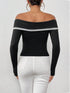 SHEIN Unity Women Long Sleeve Lace-Trim Tight Fit T-Shirt,Black And White Splice,Christmas T- Shirt,Sexy Top,Elegant T-Shirt Graphic Tees Women Tops For Spring