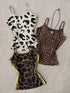 SHEIN Vintage Wild, Classic Black White Brown Leopard Print, Sweet & Sexy Women Slim Fit Camisole Tank Top, Can Be Worn As Layering Piece