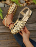 SHEIN Women's Fashion Casual Woven Hollow Breathable Roman Flat Sandals
