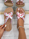 SHEIN Women's Flat Sandals Cherry Print Fashion Shoes Thick Sole Textured Summer Beach Slippers