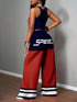 SHEIN laydiva 2pcs/Set Women Casual Street Style Tight Camisole And Loose Pants Suit1