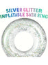 SHEIN Silver Glitter Swim Ring For Pool Beach Lake Glitter Pool Inflatable Swim Tube