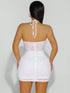 SHEIN Sirith Women's Slim Fit Lace Halter Mini Dress