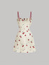 SHEIN Skyraze Cherry Blossom Print Ruched Bust Cami Dress, Spring, Tea Party Vacation Women