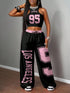 SHEIN Slaydiva 2pcs/Set Women Casual Black Pink Summer Streetwear City Break Tight Tank Top