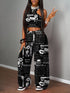 SHEIN Slaydiva 2pcs/Set Women Casual Street Style Tight Camisole And Loose Pants Suit, Suitable For Street Wear