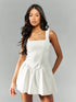 SHEIN Square Neck Smocked Back Mini Dress