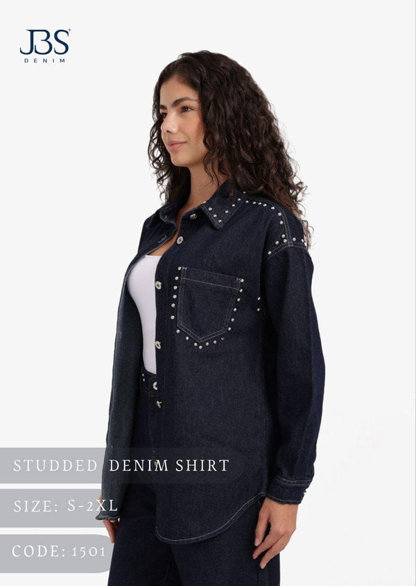 Studded denim shirt