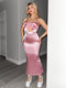 SHIEN Sweetina Y2K Sensual Pink Bustier Bowknot Fitted Dress