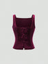 SHEIN Sweetra 1pc Women's Bowknot Back Sleeveless Purple Fashion Tank Top