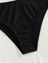 شورت سباحة صيفي أسود مجوف بحمالات كتف من SHEIN Swim Chiccia