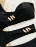 شورت سباحة صيفي أسود مجوف بحمالات كتف من SHEIN Swim Chiccia
