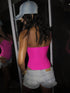 SHEIN Swim EVENT 1pc Spring Break Solid Magenta Color One-Piece