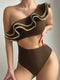 SHEIN Swim Style Ruffle Trim Cutout Sexy One-Piece Swimsuit