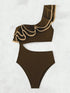 SHEIN Swim Style Ruffle Trim Cutout Sexy One-Piece Swimsuit