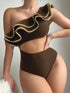 SHEIN Swim Style Ruffle Trim Cutout Sexy One-Piece Swimsuit