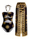 SHEIN Sun Graphic 3-Layer Drawstring Mesh Coverup Swimsuit