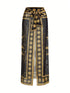 SHEIN Sun Graphic 3-Layer Drawstring Mesh Coverup Swimsuit