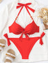 SHEIN Swim Vcay طقم بيكيني من قطعتين بطبعة زهور مبطن برباط حول الرقبة للصيف