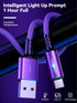 كابل شحن سريع من النوع C من SHEIN بقوة 120 واط، كابل شحن مضفر من النايلون، كابل USB
