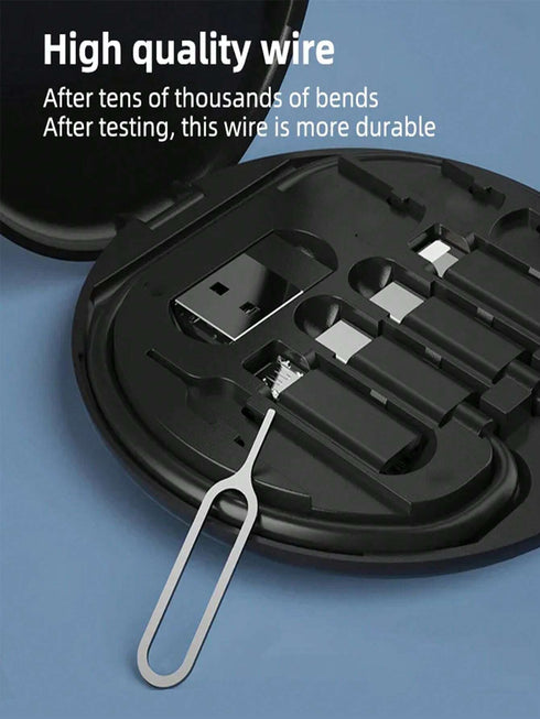 SHEIN USB Adapter Phone Holder Stand, Storage Case (Black)