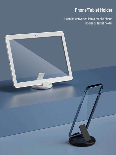 SHEIN USB Adapter Phone Holder Stand, Storage Case (Black)