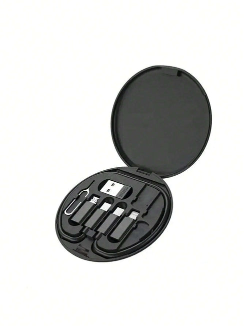 SHEIN USB Adapter Phone Holder Stand, Storage Case (Black)