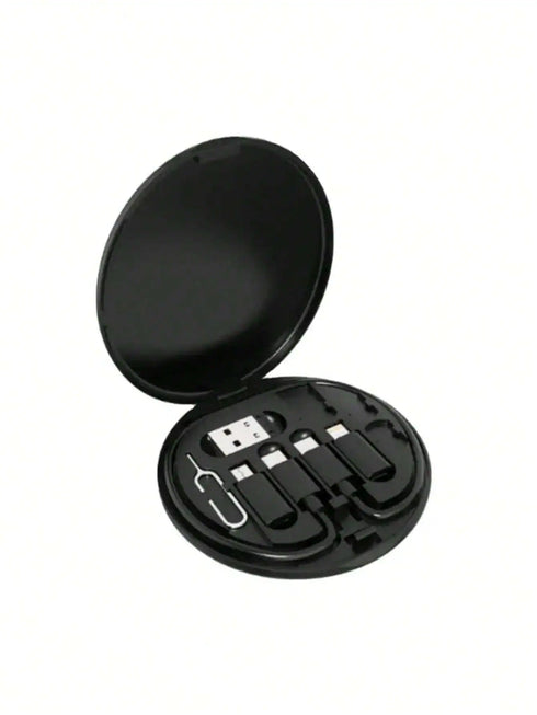 SHEIN USB Adapter Phone Holder Stand, Storage Case (Black)