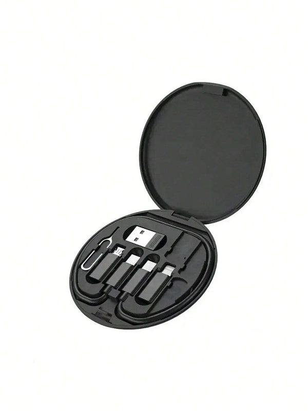 SHEIN USB Adapter Phone Holder Stand, Storage Case (Black)