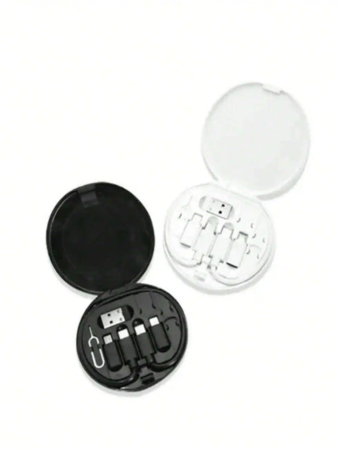 SHEIN USB Adapter Phone Holder Stand, Storage Case (Black)