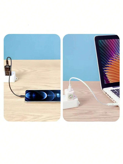 SHEIN USB Adapter Phone Holder Stand, Storage Case (Black)