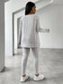 VaVaBold V-Neck Drop Shoulder Ribbed Knit Top And Leggings