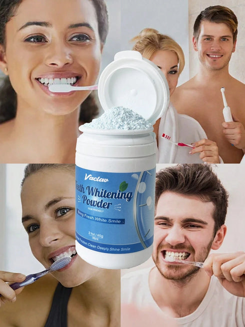 Vaclav 60g Teeth Whitening Powder, Fresh Mint Flavor, Fluoride-Free Whitening Toothpaste, Non-Sensitive, Natural Teeth BY SHEIN 0