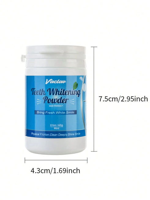 Vaclav 60g Teeth Whitening Powder, Fresh Mint Flavor, Fluoride-Free Whitening Toothpaste, Non-Sensitive, Natural Teeth BY SHEIN 